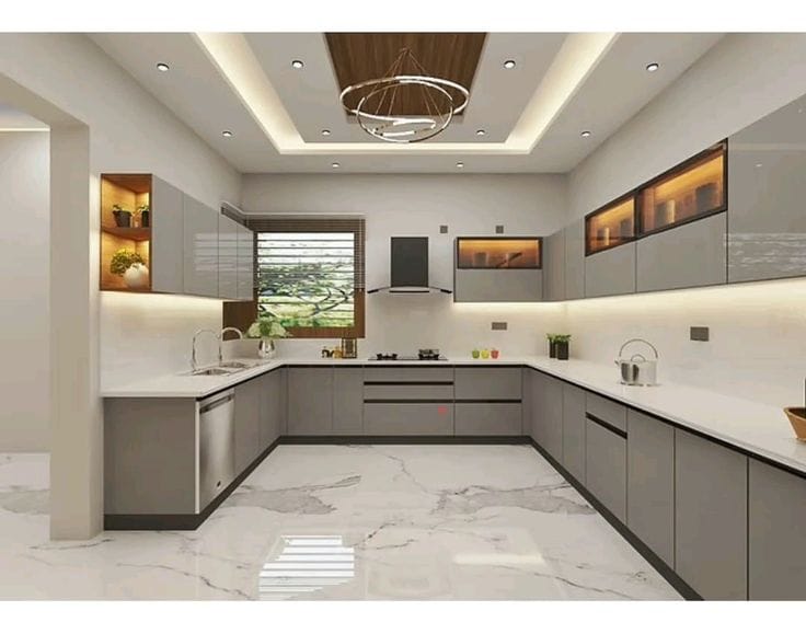 Glossy Grey Kitchen Cabinets